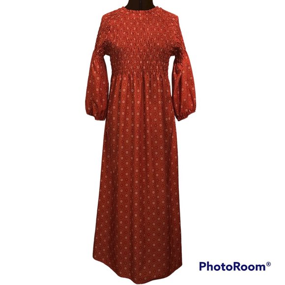 Cottagecore Print Smocked Maxi Dress - Picture 1 of 8